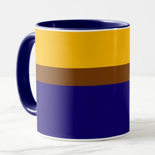 Gelbblau - Schlichte Blockgestaltung Tasse (Von Creator hochgeladen)