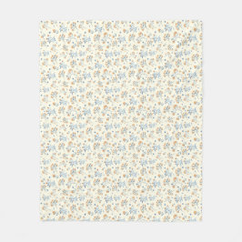 Gelbblau Vintage Wildblume Muster Fleecedecke
