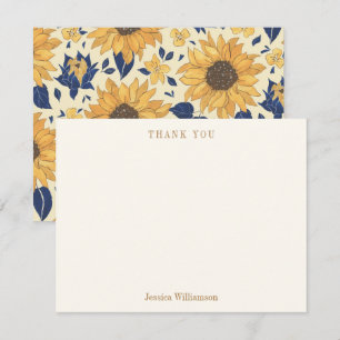 Gelbblauer Brautparty Individuelle Name Dankeskarte