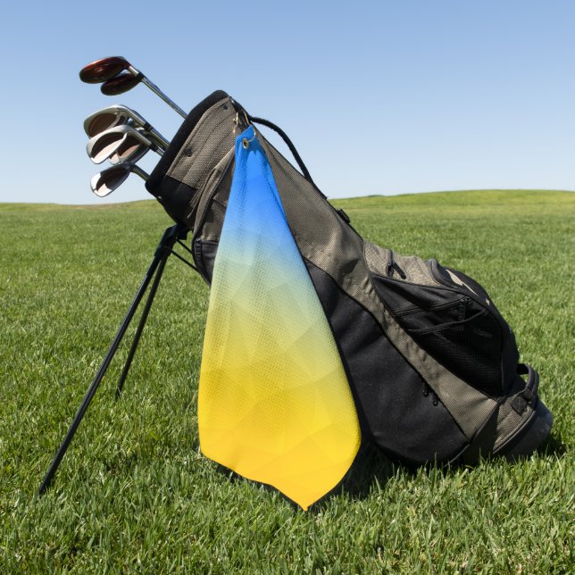 Gelbblaues geometrisches Muster Golfhandtuch (Gras)
