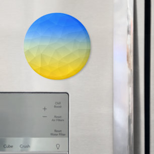 Gelbblaues geometrisches Muster Magnet