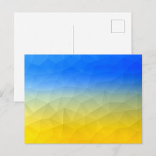 Gelbblaues geometrisches Muster Postkarte