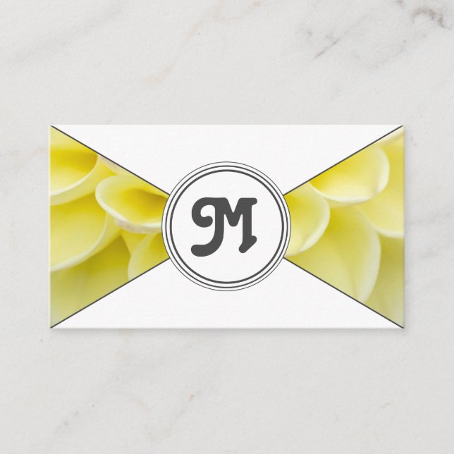 Gelbblüte Monogram, elegante Dreiecke Visitenkarte (Vorderseite)