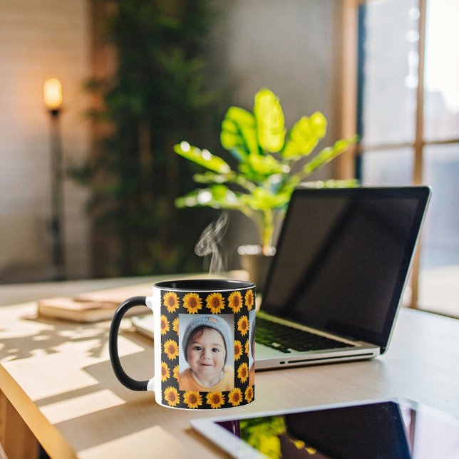 Gelbblüten Foto schwarz Tasse (Von Creator hochgeladen)