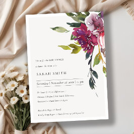 Gelbblütendusche Burgundy Bloral Baby Dusche laden Dankeskarte