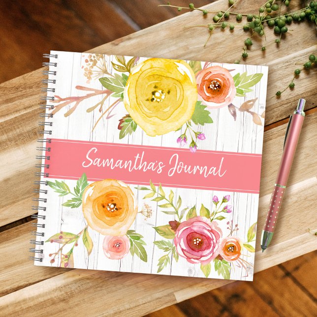 Gelbblütenfarbenes rustikales Holz mit eigenem Qua Notizbuch (Von Creator hochgeladen)