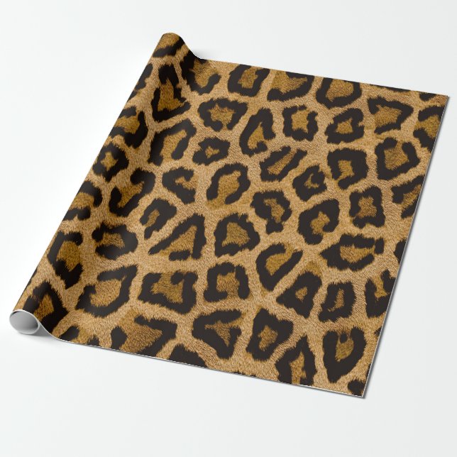 Gelbbraun, schwarzer Leopard Geschenkpapier (Ungerollt)