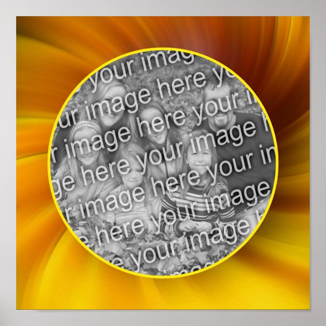 Gelbbraun-Whirlpool-Rahmen hinzufügen Ihr eigenes  Poster (Vorne)