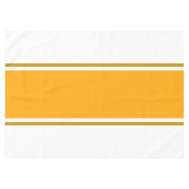 Gelbbraune, goldgelbe Racing Streifen auf weißem G Tischdecke (Vorderseite (Horizontal))