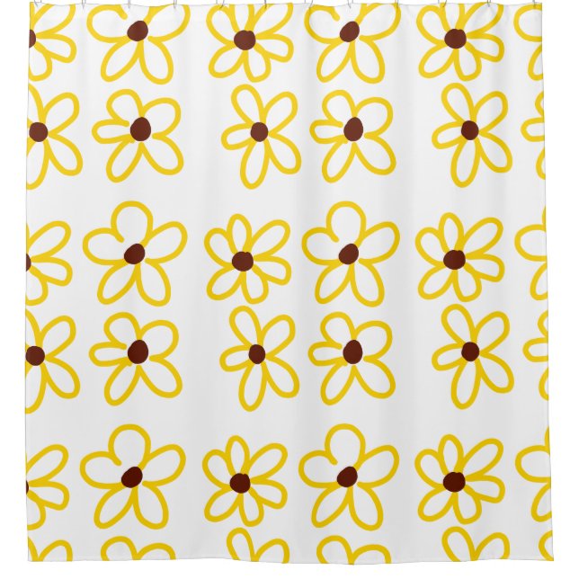 Gelbbraune Sonnenblumenmuster Blumenmuster Duschvorhang (Vorderseite)