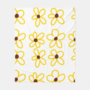 Gelbbraune Sonnenblumenmuster Blumenmuster Fleecedecke