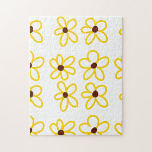 Gelbbraune Sonnenblumenmuster Blumenmuster Puzzle