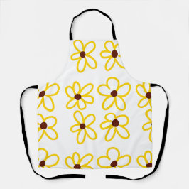 Gelbbraune Sonnenblumenmuster Blumenmuster Schürze