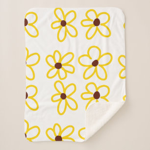 Gelbbraune Sonnenblumenmuster Blumenmuster Sherpadecke