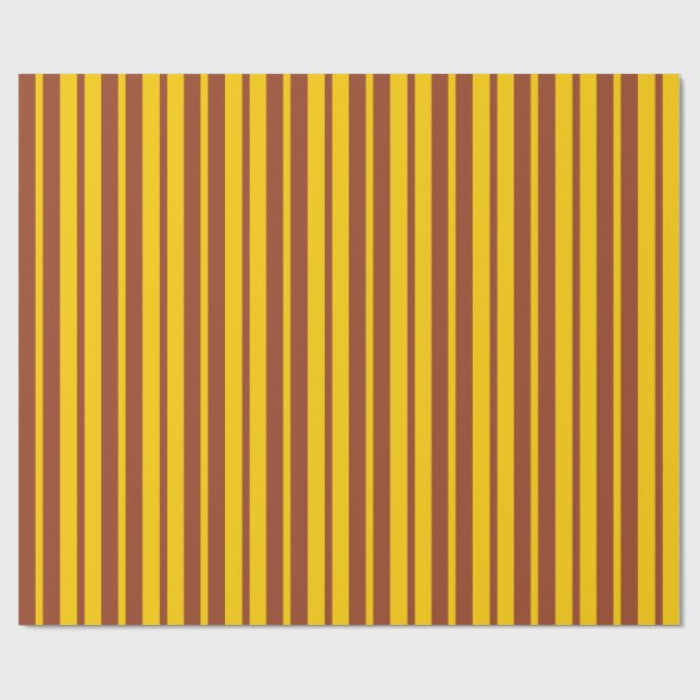 Gelbbraune stilvolle Streifenmuster-Design  Geschenkpapier (Flach)