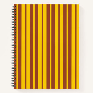 Gelbbraune stilvolle Streifenmuster-Design Notizbuch