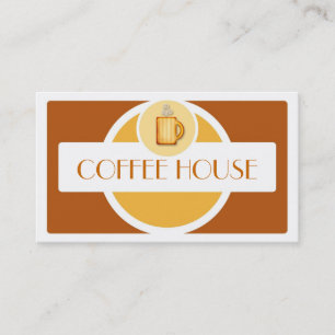 Gelbbraune Tasse Kaffee einfache Visitenkarten Visitenkarte