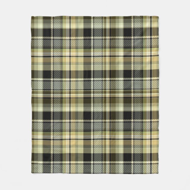 Gelbbrauner Tartan kariert. Fleecedecke (Vorderseite)