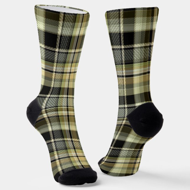 Gelbbrauner Tartan kariert. Socken (Gewinkelt)