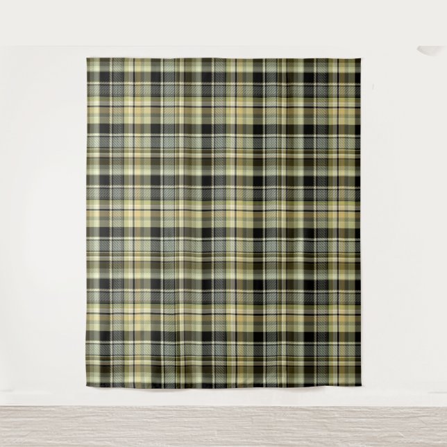 Gelbbrauner Tartan kariert. Wandteppich (Vorderseite)