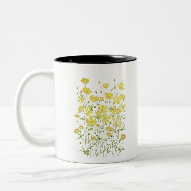 Gelbbutterbecher Blume Zweifarbige Tasse (Links)