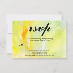 gelbe abstrakte Aquarell-RSVP RSVP Karte