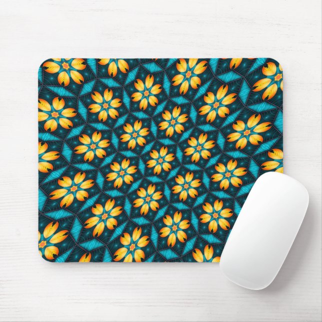 Gelbe Abstrakte Blume Mousepad (Mit Mouse)