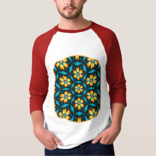 Gelbe Abstrakte Blume T-Shirt