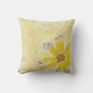 Gelbe Abstrakte Daisy-Blume Kissen