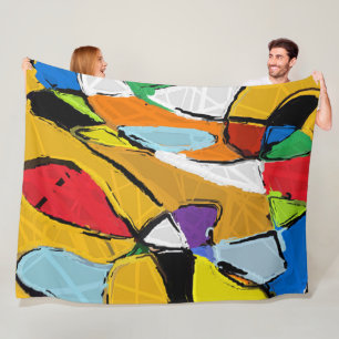 Gelbe Abstrakte Fleecedecke