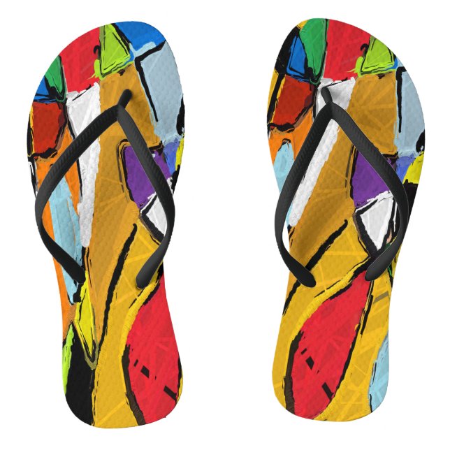 Gelbe Abstrakte Flip Flops (Fußbett)