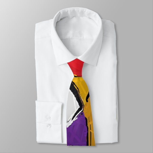 Gelbe Abstrakte Krawatte (Gebunden)