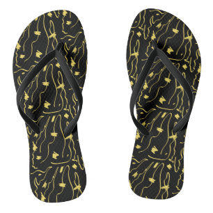 Gelbe abstrakte Kunstmuster Flip Flops