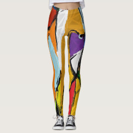 Gelbe Abstrakte Leggings