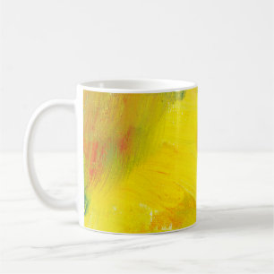 gelbe abstrakte Textur aol Anstrich. Handprobe Kaffeetasse