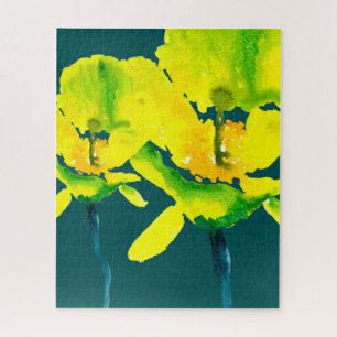 Gelbe abstrakte Wasserfarbe Puzzle