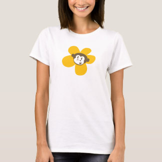 Gelbe Affe-Blume mit hinterem Entwurf T-Shirt