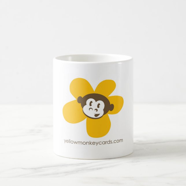 Gelbe Affe-Blumen-Tasse Tasse (Mittel)