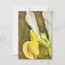 Gelbe affodische Blume Art Flat Note Card Dankeskarte