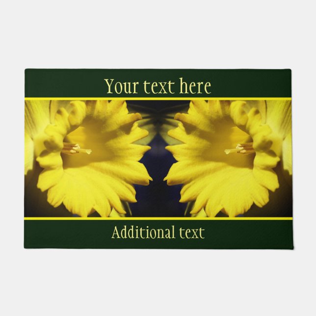 Gelbe affodische Blume Petals Personalisiert Fußmatte (Vorderseite)