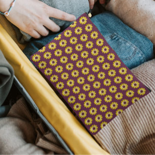Gelbe afrikanische Daisy-Blumenmuster auf Lila Zubehörtasche