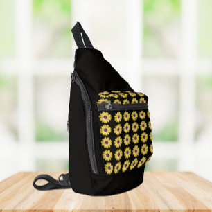Gelbe afrikanische Gänseblümchen-Blumenmuster auf Crossbody Bag