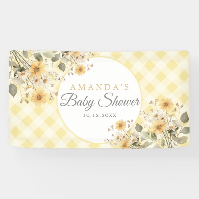 Gelbe Alberne Gänse Begrüßungs-Baby-Dusche Banner (Horizontal)