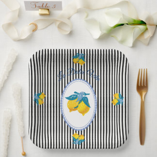 Gelbe Amalfi-Zitronen im mediterranen Stil Pappteller
