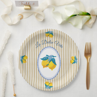 Gelbe Amalfi-Zitronen im mediterranen Stil Pappteller