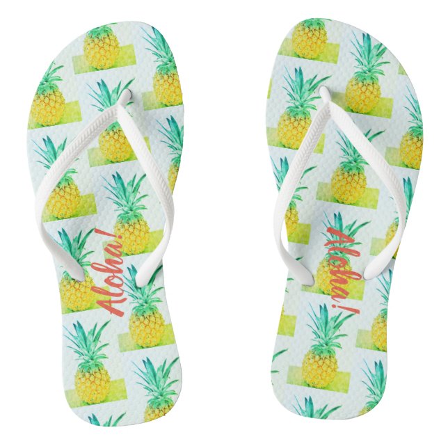 Gelbe Ananas Aloha Flip Flops (Fußbett)