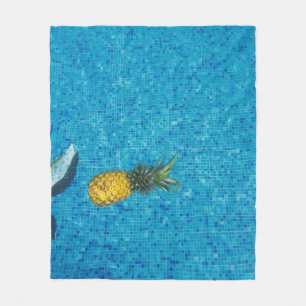 Gelbe Ananas Fleecedecke