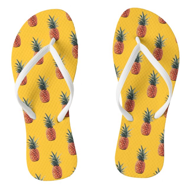 Gelbe Ananas Flip Flops (Fußbett)