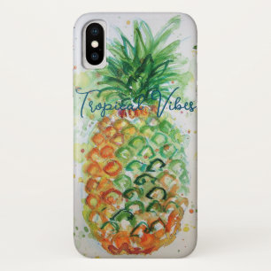 Gelbe Ananas Fruchtstrasse tropische Stäbe Case-Mate iPhone Hülle