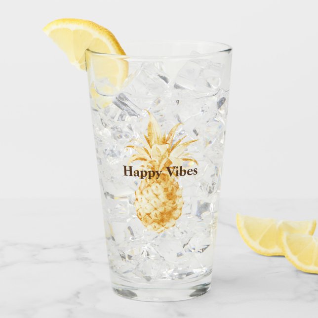 Gelbe Ananas Glas (Vorderseite Ice)